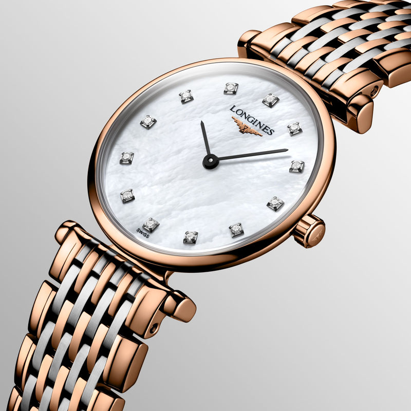 Shop Longines La Grande Classique De Longines Diamonds Mother of Pearl Dial Two Tone Mesh Bracelet Watch for Women - L4.209.1.97.7 in USA