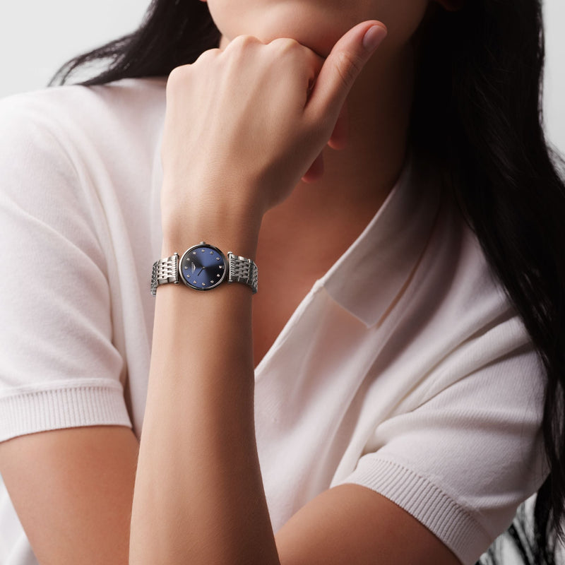 Shop Longines La Grande Classique De Longines Silver Dial Silver Mesh Bracelet Watch for Women - L4.209.4.72.6 in USA