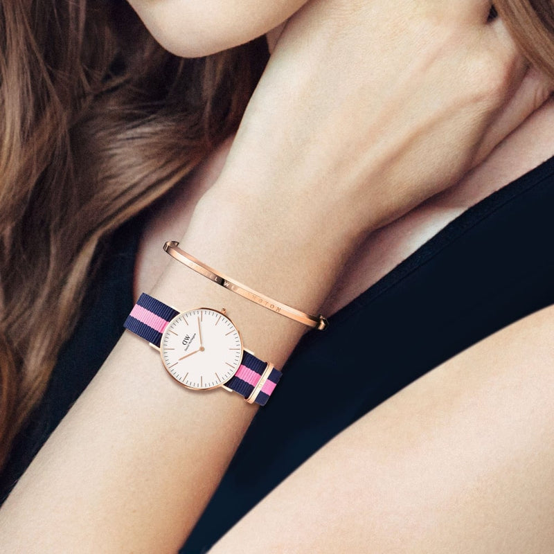 Daniel Wellington Classic Winchester White Dial Three Tone Nylon Strap Watch For Women - DW00100033 Buy Now By Daniel Wellington