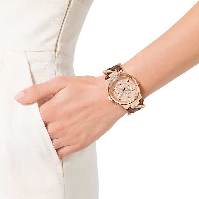 Michael Kors Runway Rose Gold Dial Rose Gold Steel Strap Watch for Women - MK3247 Buy Now By Michael Kors