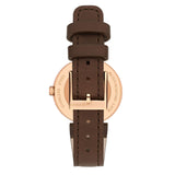 Gucci G Interlocking Mother of Pearl Dial Brown Leather Strap Watch For Women - YA133516