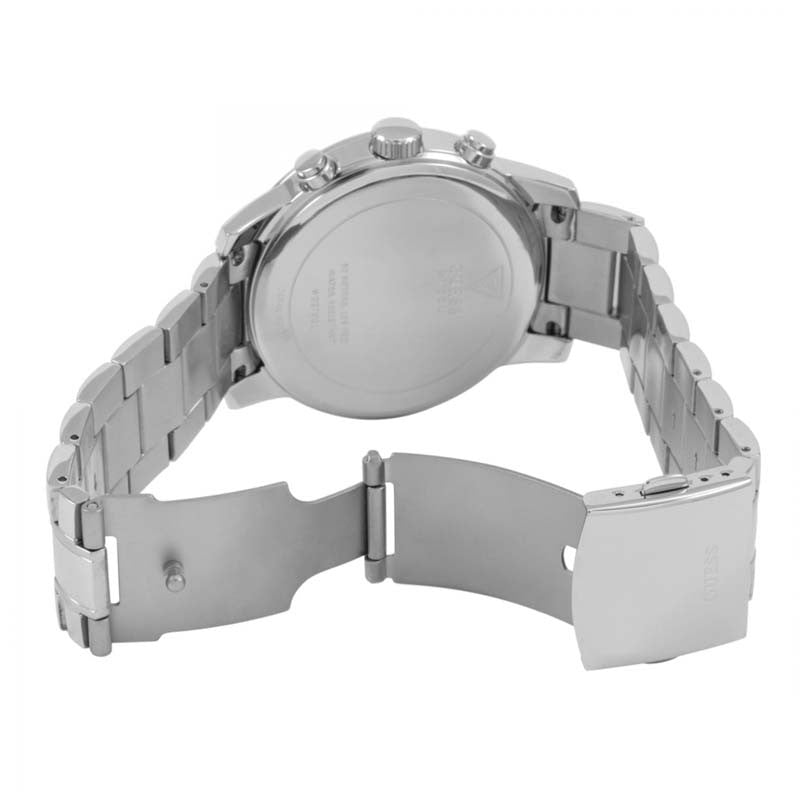 Guess Horizon Chronograph Quartz Black Dial Silver Steel Strap Watch For Men - W0379G1 Buy Now By Guess