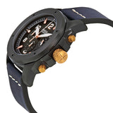 Fossil Modern Machine Chronograph Black Dial Blue Leather Strap Watch for Men - FS5066 Buy Now By Fossil