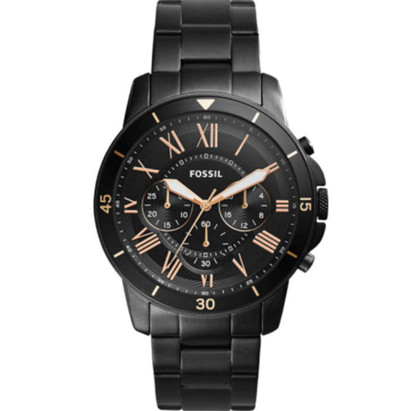 Fossil Grant Sport Chronograph Black Dial Black Steel Strap Watch for Men - FS5374 Buy Now By Fossil