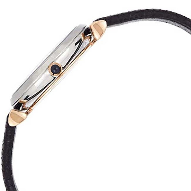 Emporio Armani Gianni T Bar Analog Blue Dial Black Leather Strap Watch For Women - AR1989 Buy Now By Emporio Armani