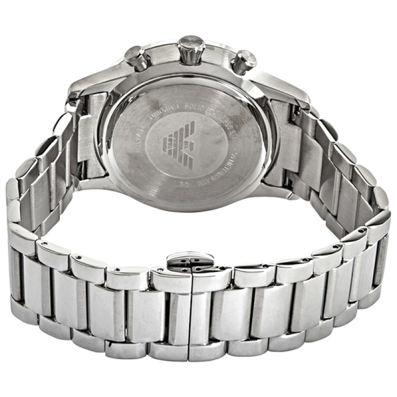 Emporio Armani Giovanni Chronograph Black Dial Silver Steel Strap Watch For Men - AR11208 Buy Now By Emporio Armani