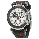 Tissot T Race Chronograph White Dial Black Silicone Strap Watch For Men - T115.417.27.011.00