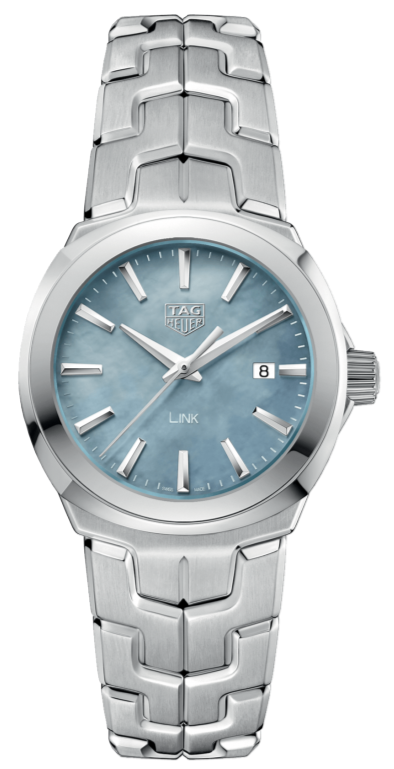 Shop Tag Heuer Link Quartz Mother of Pearl Dial Silver Steel Strap Watch for Women - WBC1311.BA0600 in USA