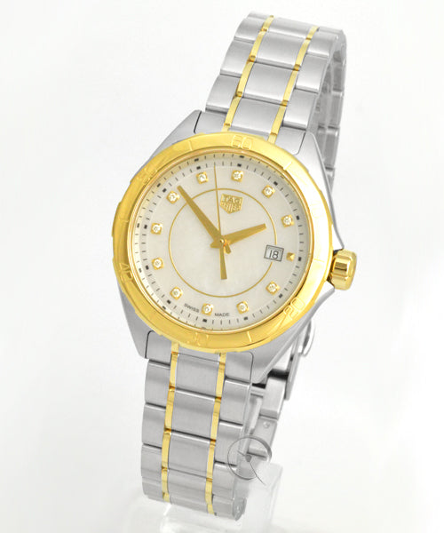 Shop Tag Heuer Formula 1 Diamonds Mother of Pearl White Dial Two Tone Steel Strap Watch for Women - WBJ1421.BB0648 in USA