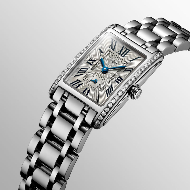 Shop Longines Dolcevita Diamonds Silver Dial Silver Steel Strap Watch for Women - L5.258.0.71.6 in USA