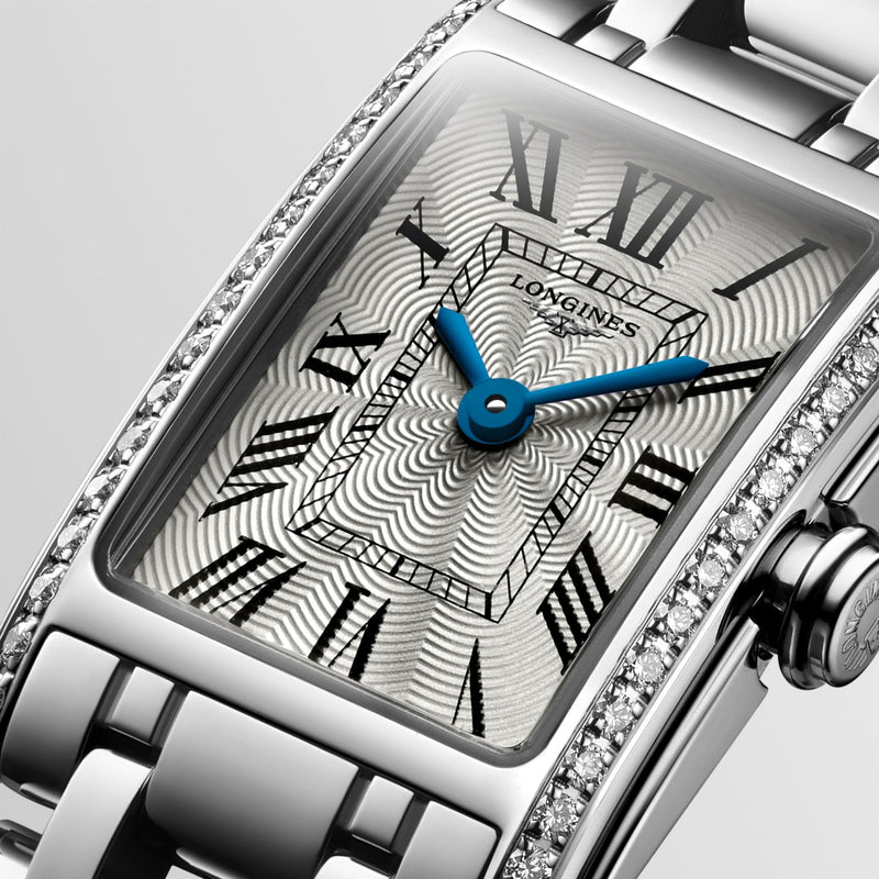 Shop Longines Dolcevita Diamonds Silver Dial Silver Steel Strap Watch for Women - L5.258.0.71.6 in USA