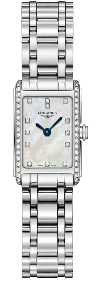Shop Longines Dolcevita Diamonds Mother of Pearl Dial Silver Steel Strap Watch for Women - L5.258.0.87.6 in USA