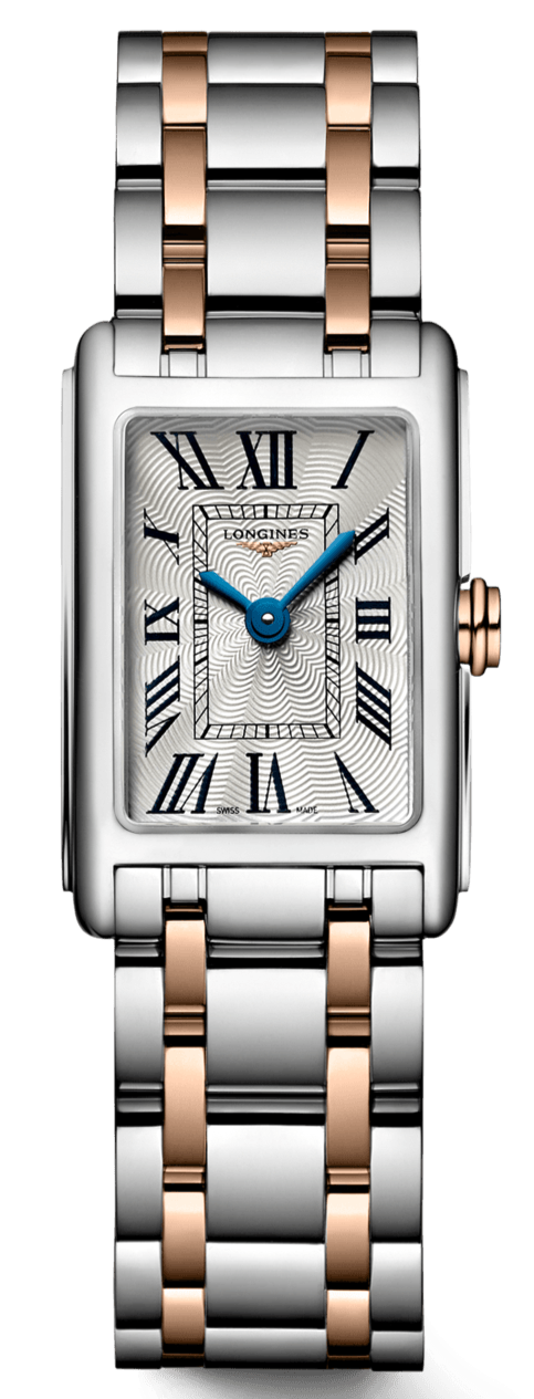 Shop Longines Dolcevita 18K Gold Silver Dial Two Tone Steel Strap Watch for Women - L5.258.5.71.7 in USA