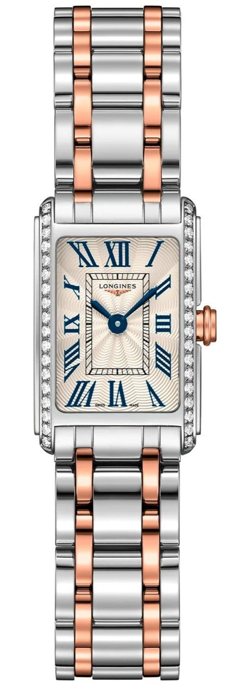 Shop Longines Dolcevita Diamonds White Dial Two Tone Steel Strap Watch for Women - L5.258.5.79.7 in USA