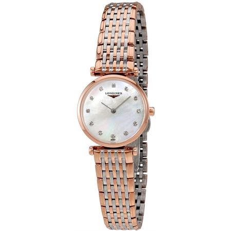 Shop Longines La Grande Classique De Longines Diamonds Mother of Pearl Dial Two Tone Mesh Bracelet Watch for Women - L4.209.1.97.7 in USA