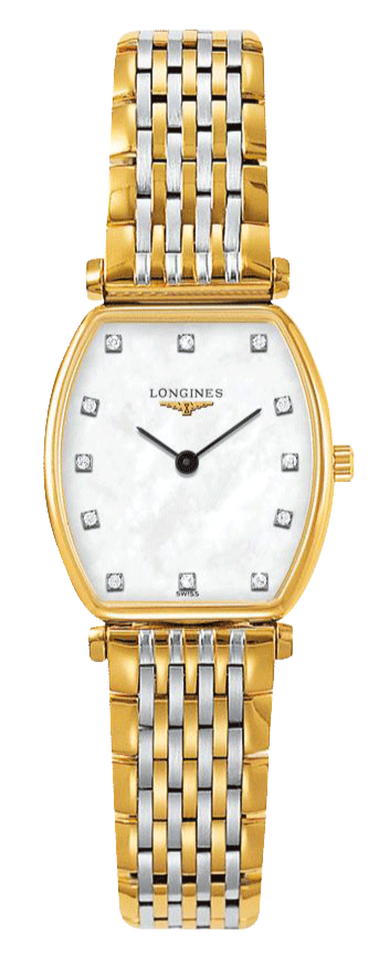 Shop Longines La Grande Classique White Dial Two Tone Mesh Bracelet Watch for Women - L4.205.2.87.7 in USA