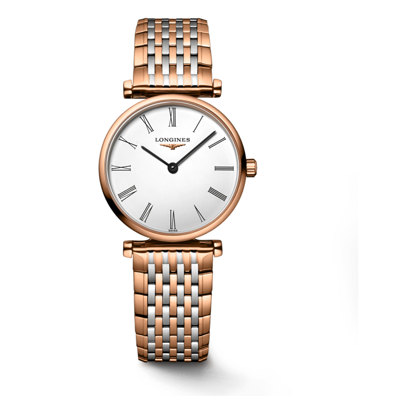 Longines La Grande Classique De Longines White Dial Two Tone Mesh Bracelet Watch for Women - L4.209.1.91.7 Buy Now By Longines