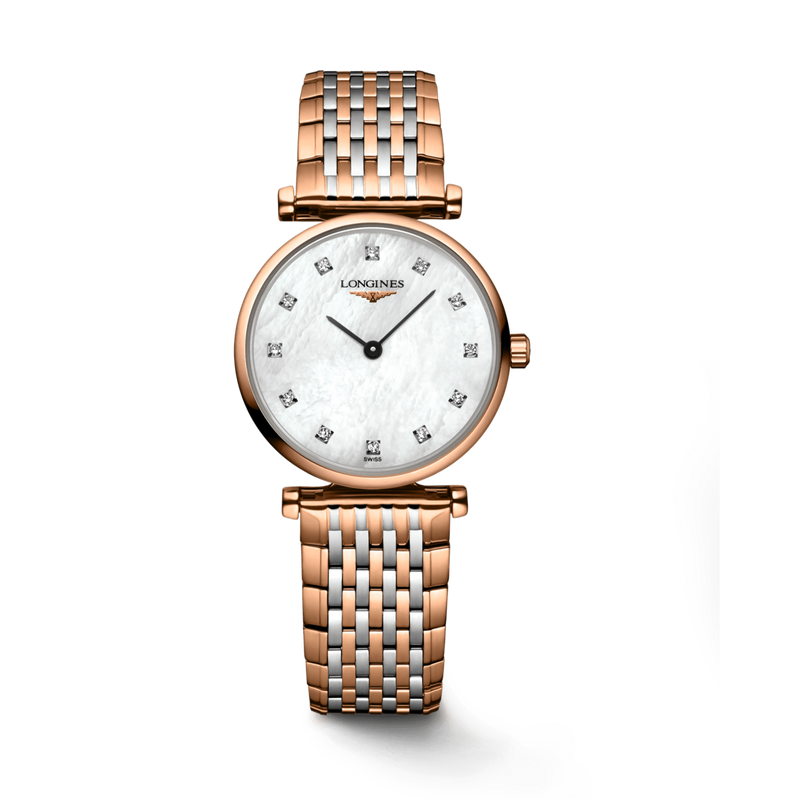 Shop Longines La Grande Classique De Longines Diamonds Mother of Pearl Dial Two Tone Mesh Bracelet Watch for Women - L4.209.1.97.7 in USA