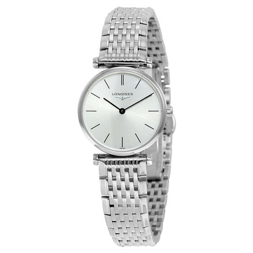 Shop Longines La Grande Classique De Longines Silver Dial Silver Mesh Bracelet Watch for Women - L4.209.4.72.6 in USA