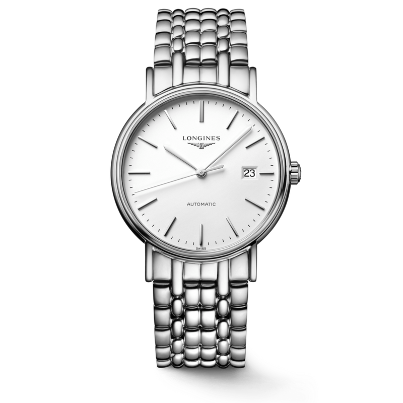 Longines Presence Automatic White Dial Silver Steel Strap Watch for Men - L4.921.4.12.6 Buy Now By Longines