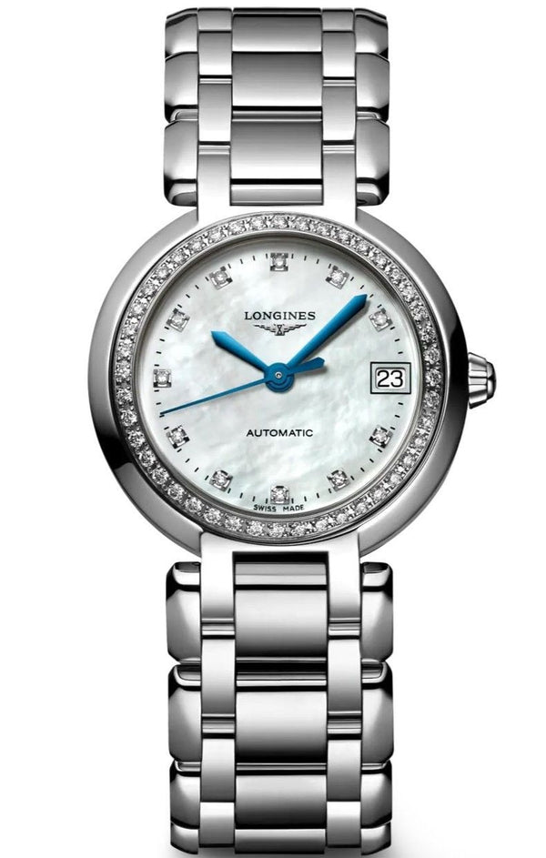 Shop Longines PrimaLuna 26.5mm Automatic White Mother of Pearl Dial Silver Stainless Steel Watch for Women - L8.111.0.87.6 in USA