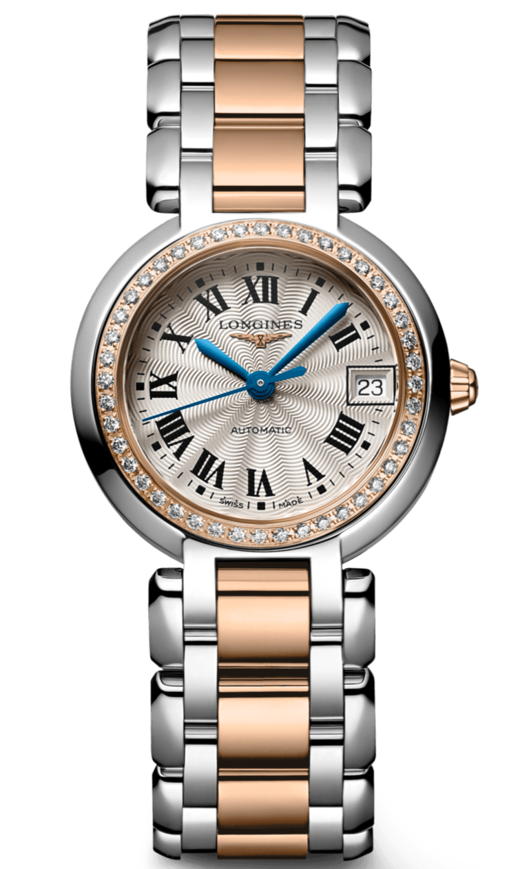 Longines PrimaLuna Automatic Diamond 26.5mm Silver Dial Two Tone Steel Strap Watch for Women - L8.111.5.79.6 Buy Now By Longines