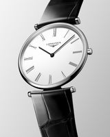 Shop Longines La Grande Classique De Longines White Dial Black Leather Strap Watch for Women - L4.755.4.11.2 in USA