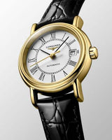 Shop Longines Presence Automatic White Dial Black Watch for Women - L4.321.2.11.2 in USA
