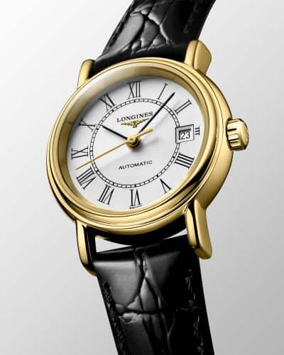 Shop Longines Presence Automatic White Dial Black Watch for Women - L4.321.2.11.2 in USA