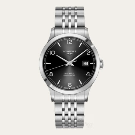 Longines Record Black Dial Automatic Stainless Steel 40mm Watch for Men - L2.821.4.56.6 Buy Now By Longines