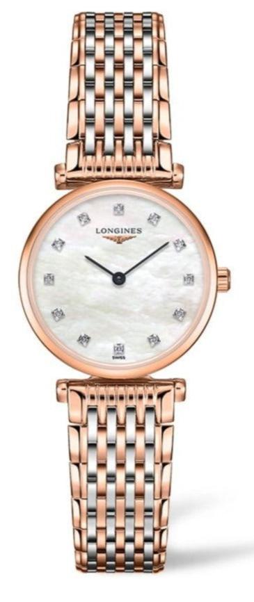Shop Longines La Grande Classique De Longines Diamonds Mother of Pearl Dial Two Tone Mesh Bracelet Watch for Women - L4.209.1.97.7 in USA