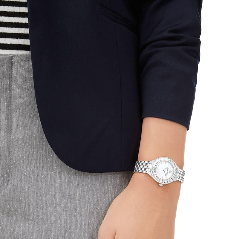 Shop Swarovski Lovely Crystals Mini White Dial Silver Steel Strap Watch for Women - 5242901 in USA