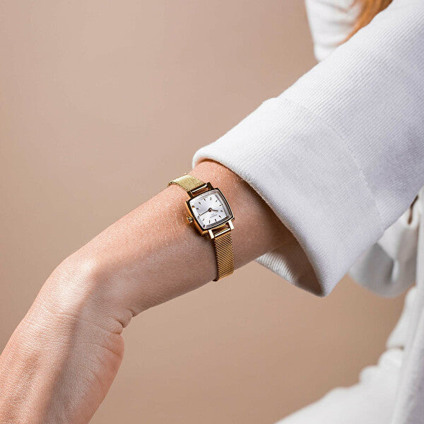 Tissot Lovely Square Silver Dial Gold Mesh Bracelet Watch For Women - T058.109.33.031.00 Buy Now By Tissot