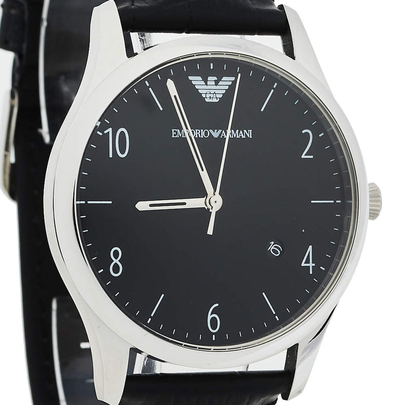 Emporio Armani Classic Quartz Black Dial Black Leather Strap Watch For Men - AR1865 Buy Now By Emporio Armani
