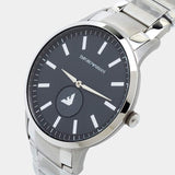 Shop Emporio Armani Renato Quartz Black Dial Silver Steel Strap Watch For Men - AR11118 in USA