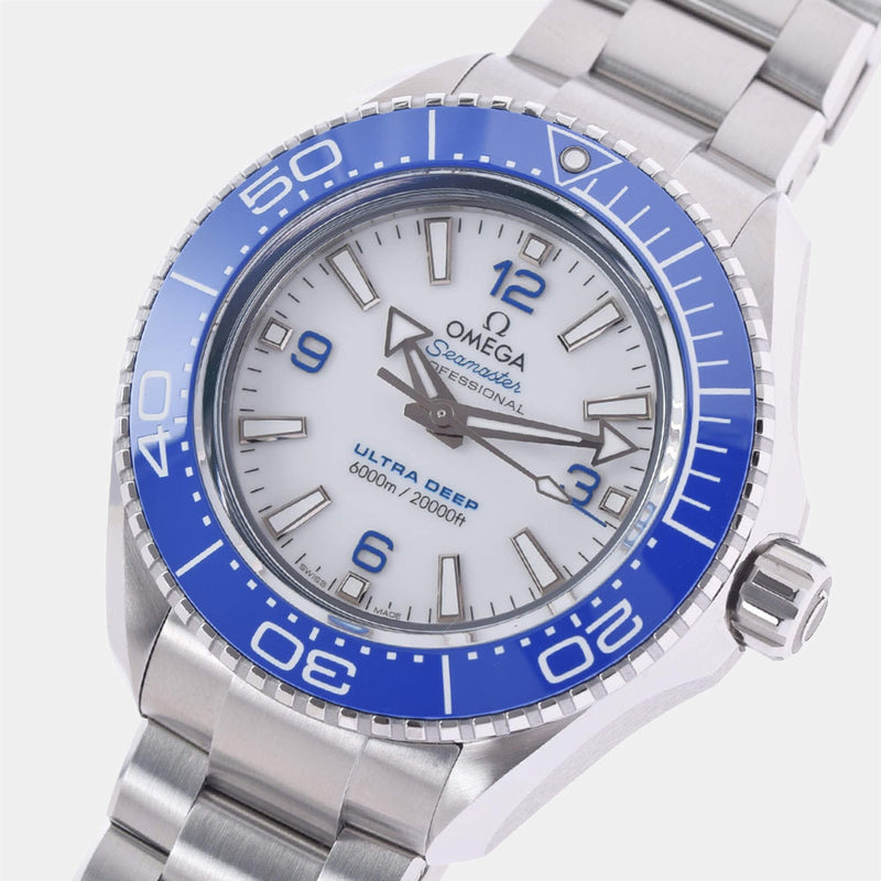 Shop Omega Planet Ocean 6000M Co Axial Master Chronometer 45.5mm White Dial Silver Steel Strap Watch for Men - 21530462104001 in USA