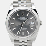 Shop Rolex Datejust 41 Oyster Grey Dial Silver Oystersteel Bracelet Watch for Men - M126300-0008 in USA