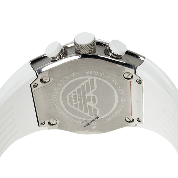Emporio Armani Sportivo Analog Quartz White Dial White Rubber Strap Watch For Men - AR6103 Buy Now By Emporio Armani