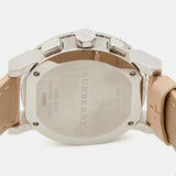 Shop Burberry The City Chronograph Rose Gold Dial Beige Leather Strap Watch For Women - BU9702 in USA