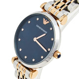 Emporio Armani Gianni T Bar Crystal Blue Dial Two Tone Steel Strap Watch For Women - AR11092 Buy Now By Emporio Armani