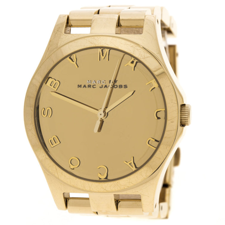 Marc Jacobs Henry Gold Dial Gold Steel Strap Watch for Women - MBM3211 Buy Now By Marc Jacobs