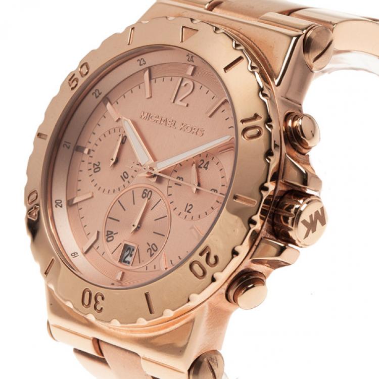 Shop Michael Kors Dylan Rose Gold Dial Rose Gold Steel Strap Watch for Women - MK5314 in USA
