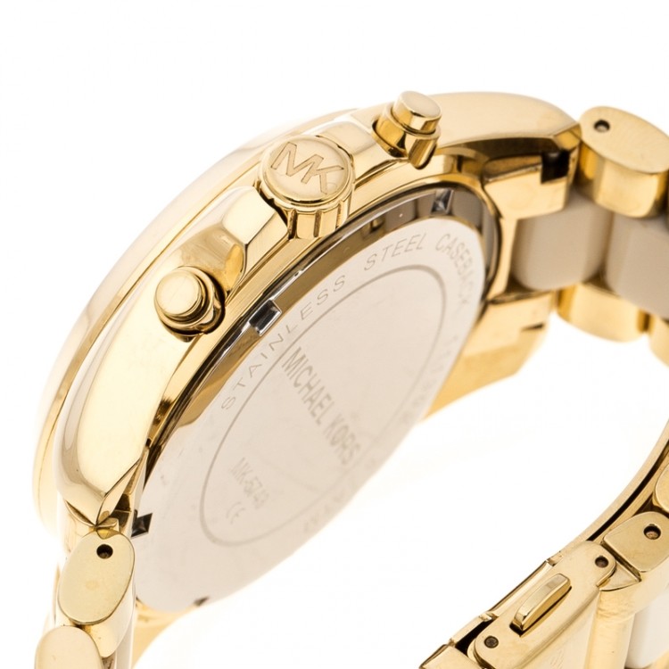Michael Kors Wren Purple Dial Gold Steel Strap Watch for Women - MK6290 Buy Now By Michael Kors