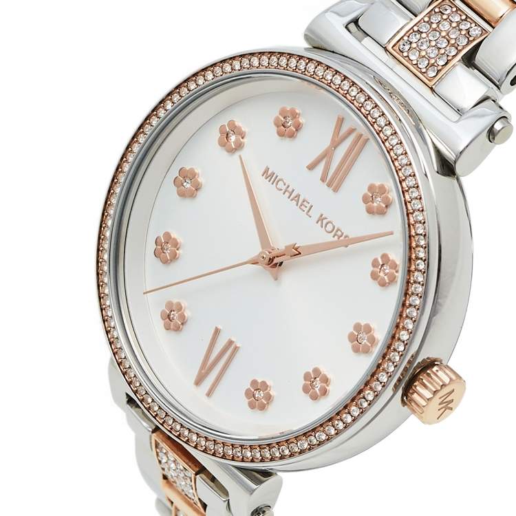 Michael Kors Sophie Chronograph Silver Dial Two Tone Steel Strap Watch For Women - MK3880