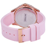 Shop Guess Sparkling Diamonds Pink Dial Pink Rubber Strap Watch for Women - W0032L9 in USA
