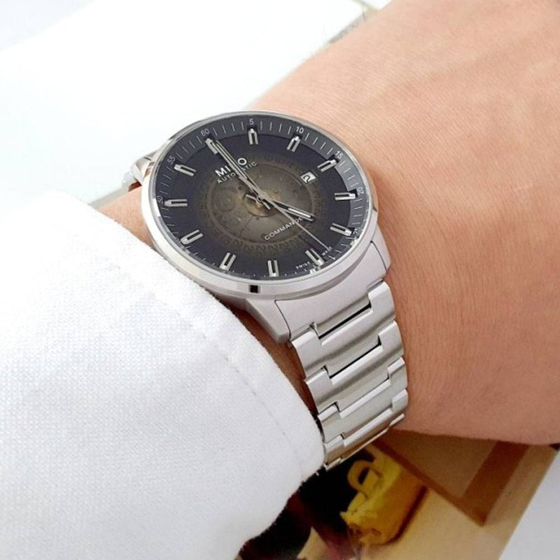 Mido Commander Automatic Gradient Black Dial Silver Steel Strap Watch For Men - M021.407.11.411.00 Buy Now By Mido