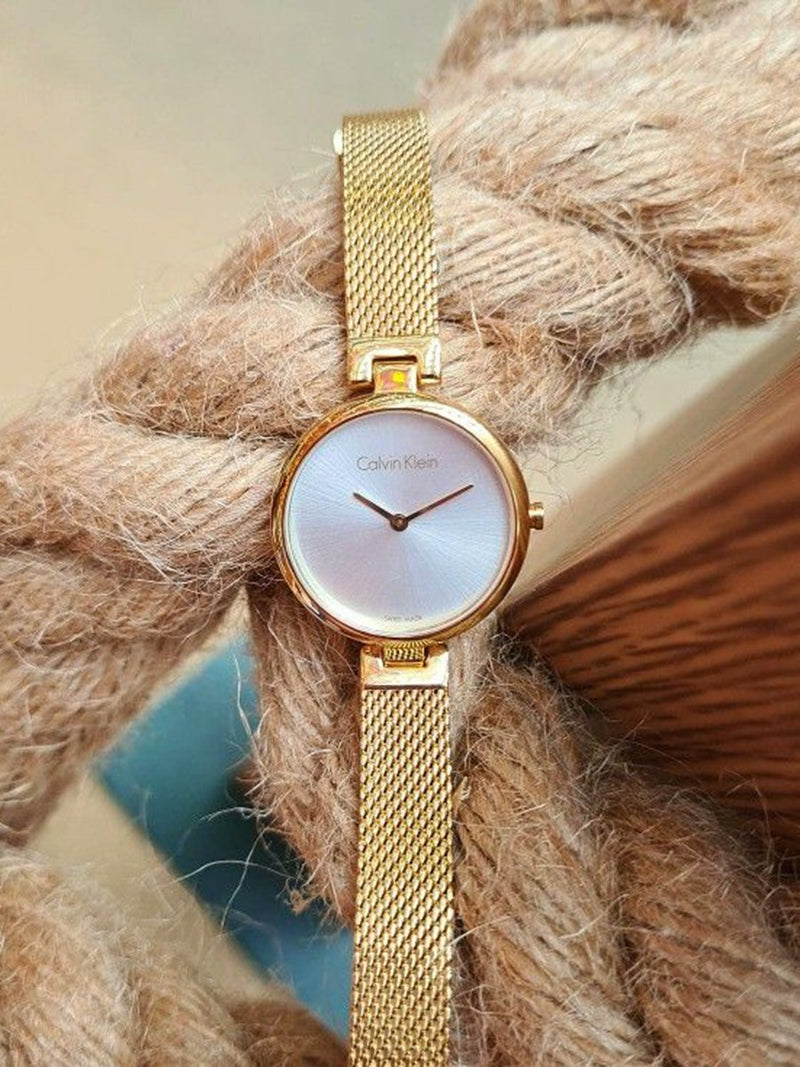 Calvin Klein Authentic White Dial Rose Gold Mesh Bracelet Watch for Women - K8G23526 Buy Now By Calvin Klein