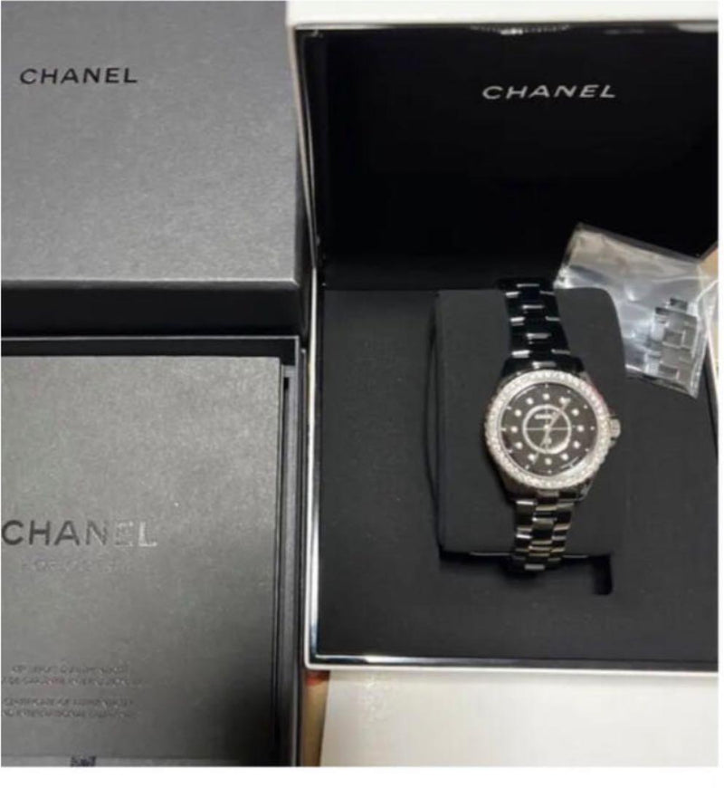 Chanel J12 Quartz Diamond Black Dial Black Steel Strap Watch for Women - J12 H6419