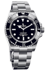 Shop Rolex Submariner Black Dial Silver Steel Strap Watch for Men - M124060-0001 in USA
