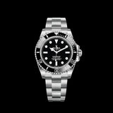 Shop Rolex Submariner Black Dial Silver Steel Strap Watch for Men - M124060-0001 in USA